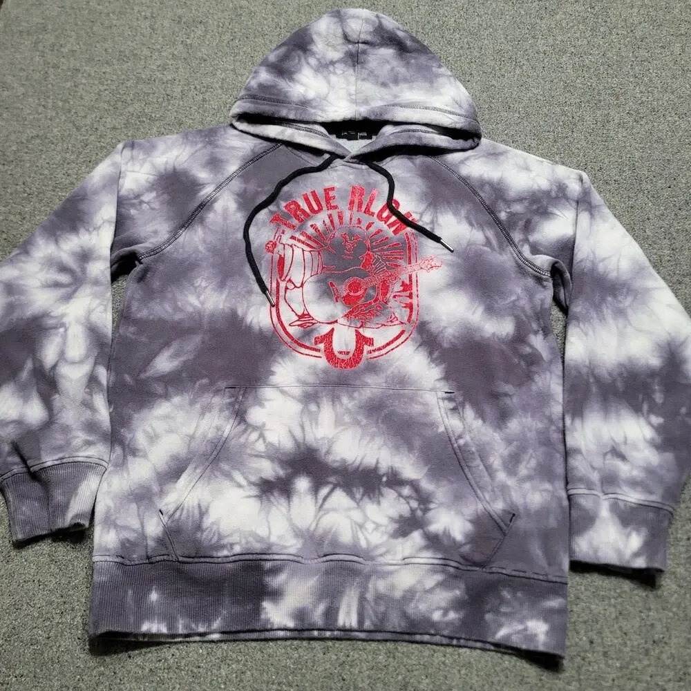 True Religion Hoodie Mens Small Tie Dye Sweatshirt Sweater Buddha Streetwear